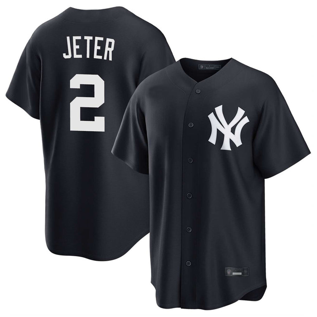 MATTH NY.Yankees #2 Derek Jeter Player Navy Game Stitched Jerseys