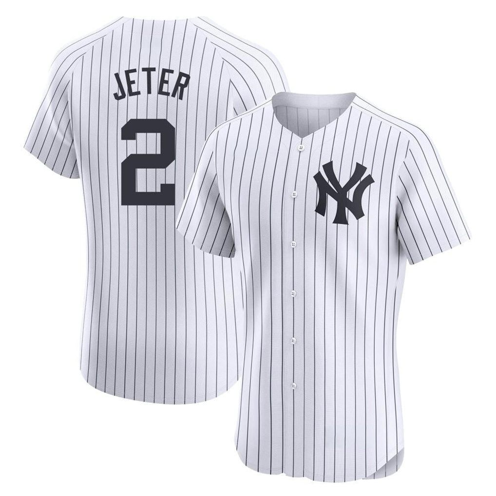 MATTH NY.Yankees #2 Derek Jeter Player White Limited Elite Home Stitched Jerseys