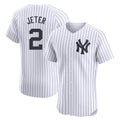 MATTH NY.Yankees #2 Derek Jeter Player White Limited Elite Home Stitched Jerseys