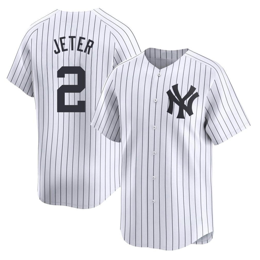 MATTH NY.Yankees #2 Derek Jeter Player White Limited Home Stitched Jerseys