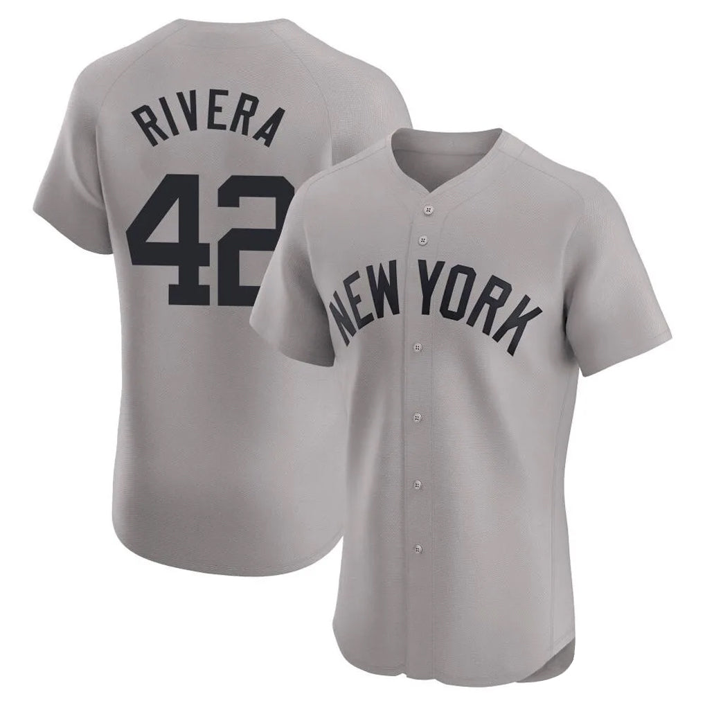 MATTH NY.Yankees #42 Mariano Rivera Player Gray Limited Elite Home Stitched Jerseys