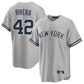 MATTH NY.Yankees #42 Mariano Rivera Player Gray Road Game Stitched Jerseys