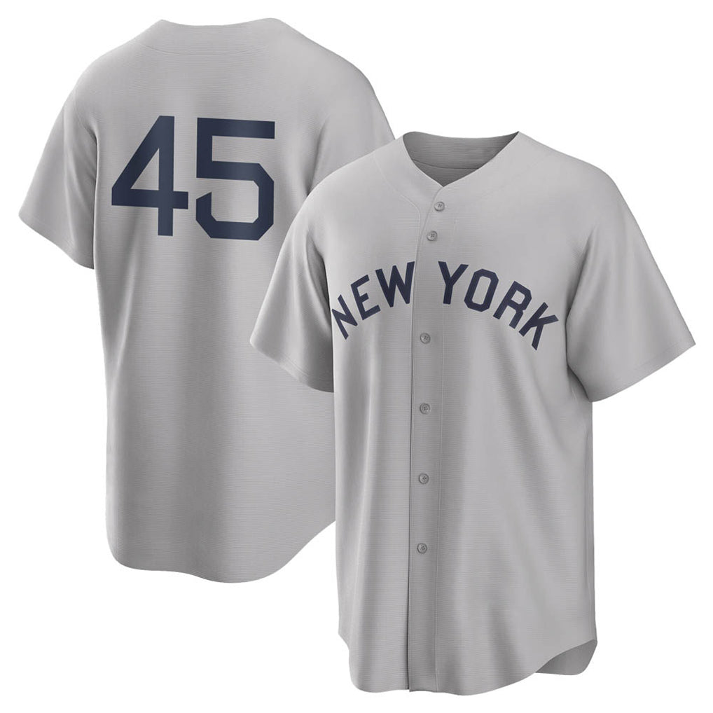 MATTH NY.Yankees #45 Gerrit Cole Player Gray Field of Dreams Game Stitched Jerseys