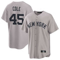 MATTH NY.Yankees #45 Gerrit Cole Player Gray Game Home Stitched Jerseys
