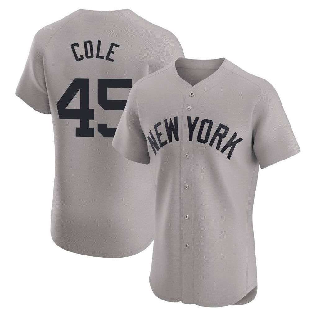MATTH NY.Yankees #45 Gerrit Cole Player Gray Limited Elite Home Stitched Jerseys