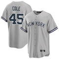 MATTH NY.Yankees #45 Gerrit Cole Player Gray Road Game Stitched Jerseys