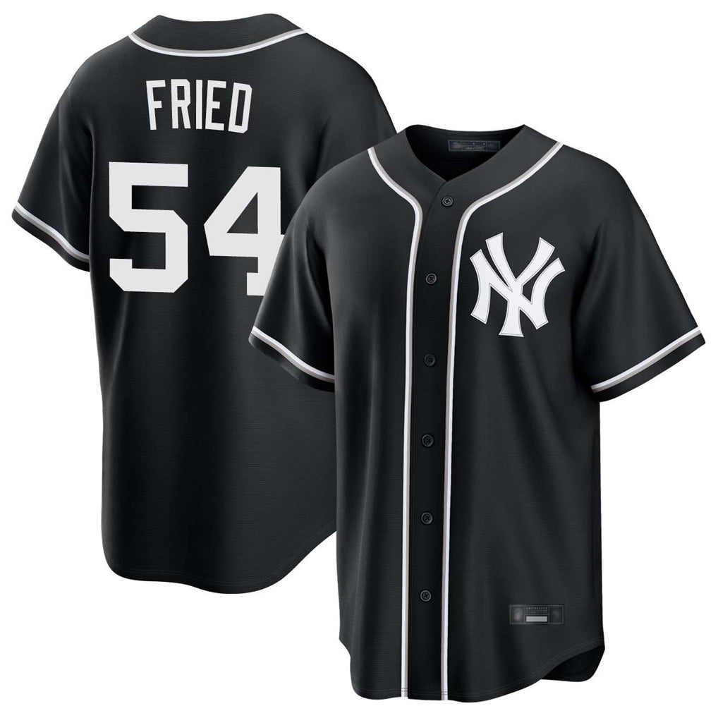 MATTH NY.Yankees #54 Max Fried Player Black Out Game Stitched Jerseys