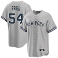 MATTH NY.Yankees #54 Max Fried Player Gray Road Game Stitched Jerseys