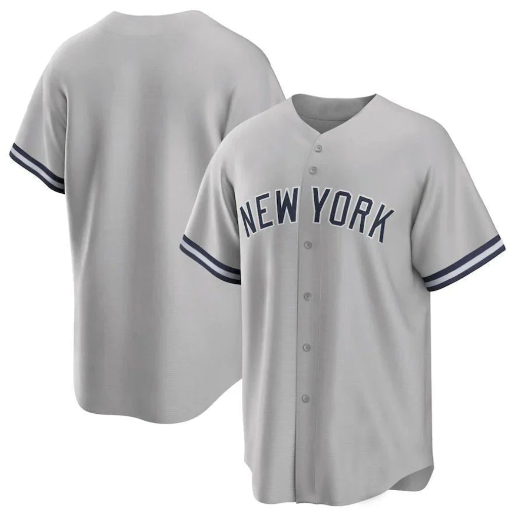 MATTH NY.Yankees Blank Player Gray Road Game Stitched Jerseys