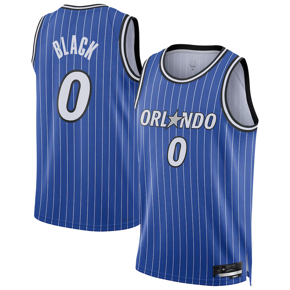 MATTH O.Magic #0 Anthony Black Blue Swingman Player Jerseys - Icon Edition