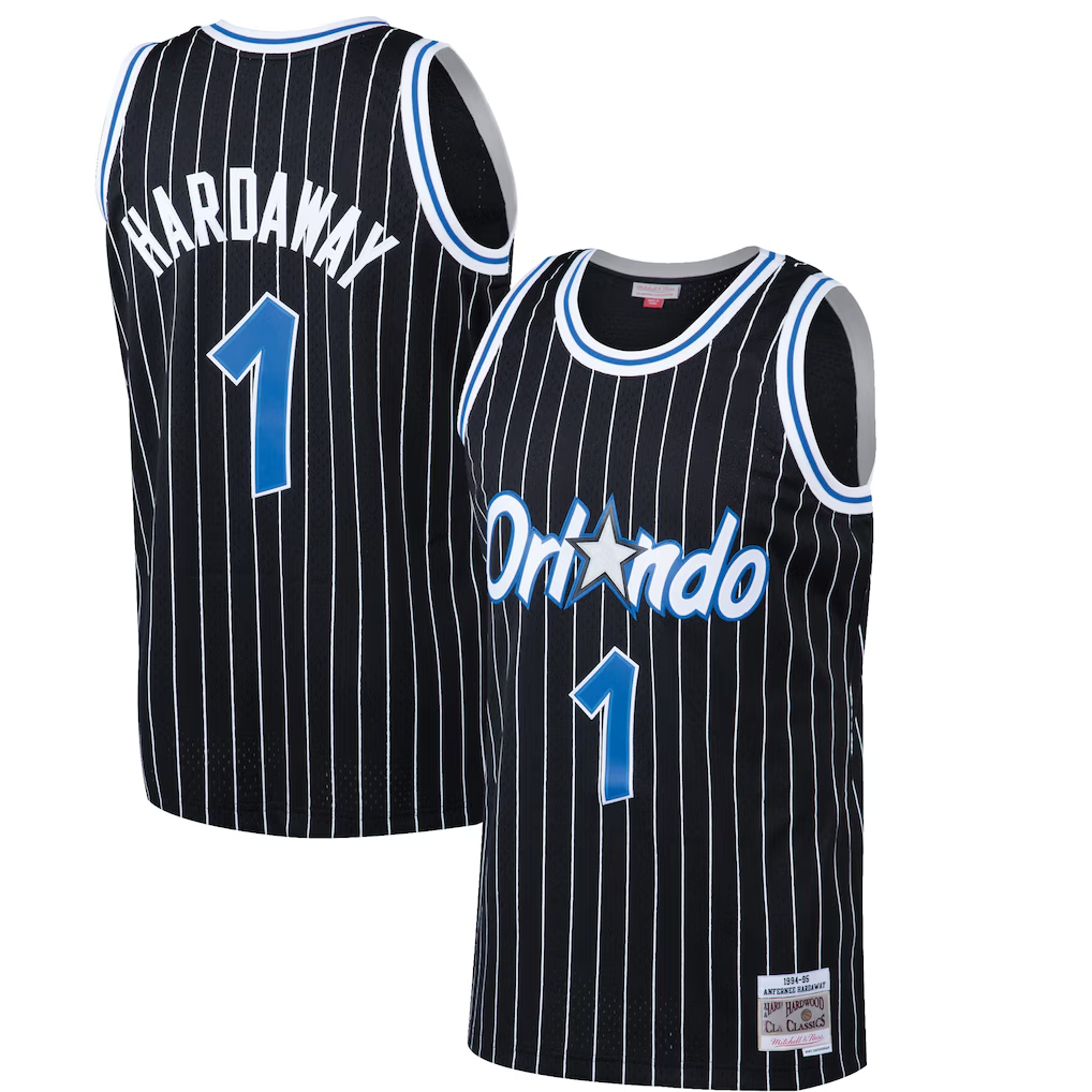 MATTH O.Magic #1 Penny Hardaway Mitchell & Ness Black Hardwood Classics Swingman Jerseys
