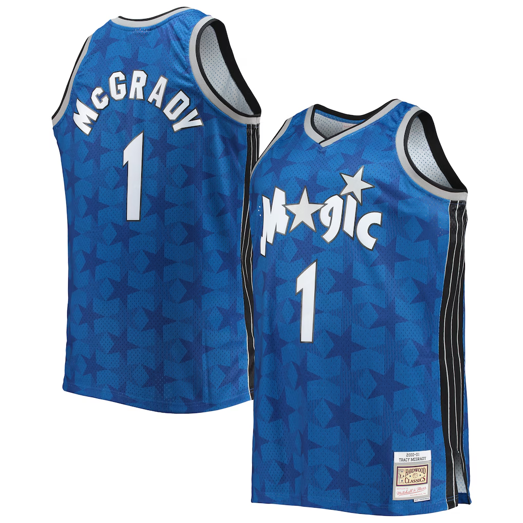 MATTH O.Magic #1 Tracy McGrady Mitchell & Ness Blue Big & Tall 200001 Hardwood Classics Swingman Jerseys
