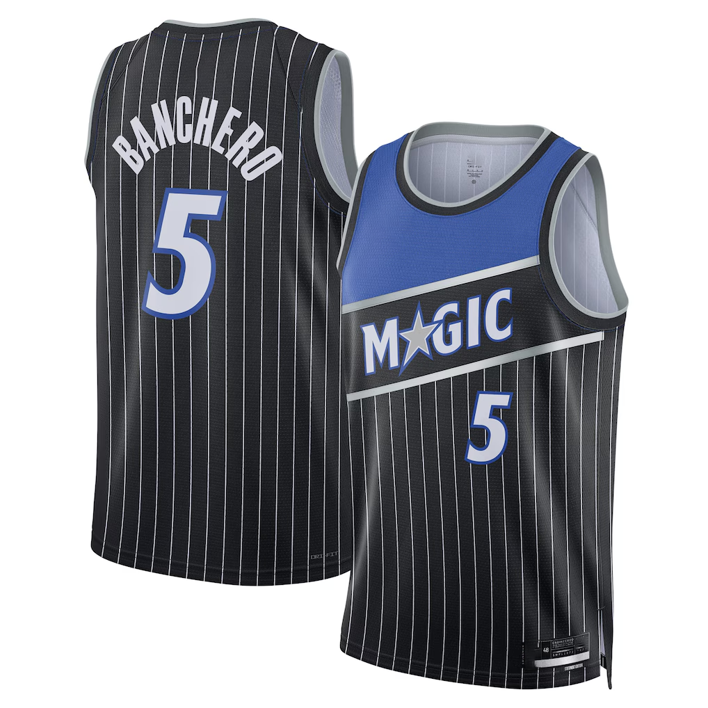 MATTH O.Magic #5 Paolo Banchero Black Swingman Jerseys - Statement Edition