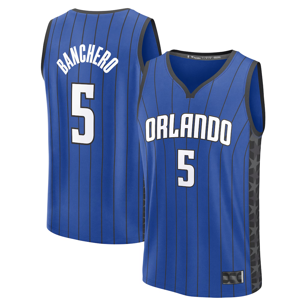 MATTH O.Magic #5 Paolo Banchero  Blue Fast Break Replica Player Jerseys - Statement Edition