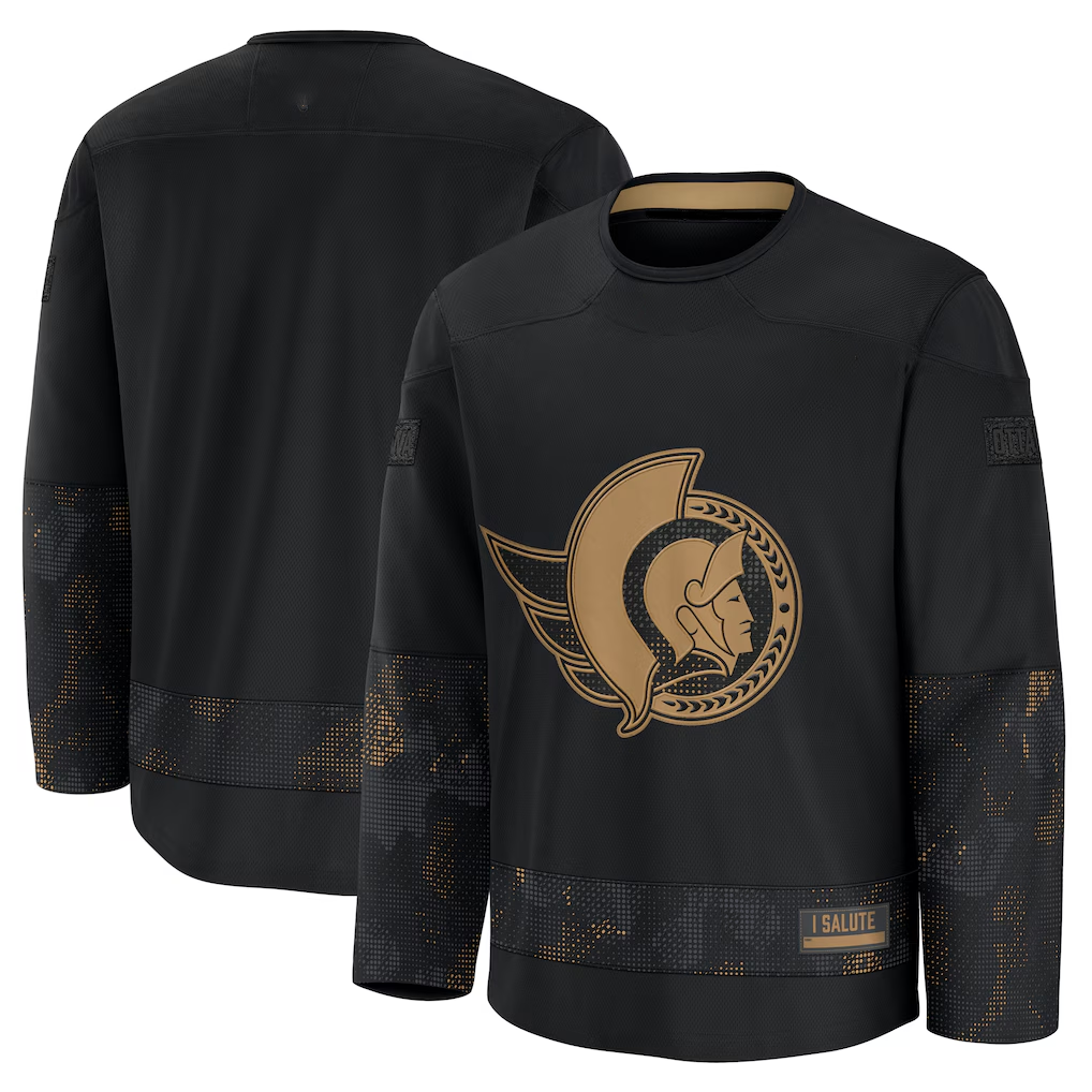 MATTH O.Senators Black 2024 Military Appreciation Practice Jerseys