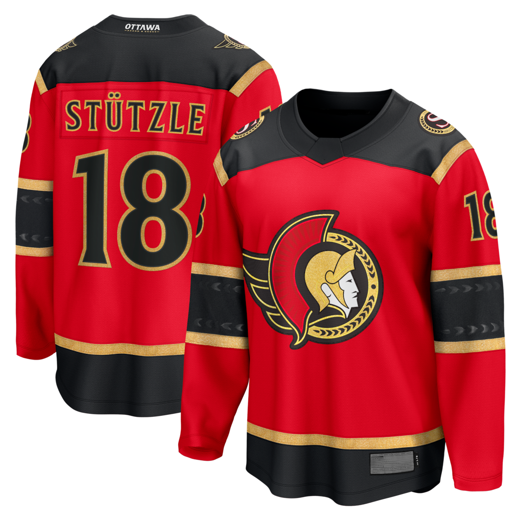 MATTH O.Senators #18 Tim Stutzle Red Alternate Breakaway Jerseys