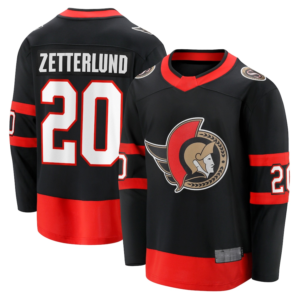 MATTH O.Senators #20 Fabian Zetterlund Black Home Breakaway Jerseys