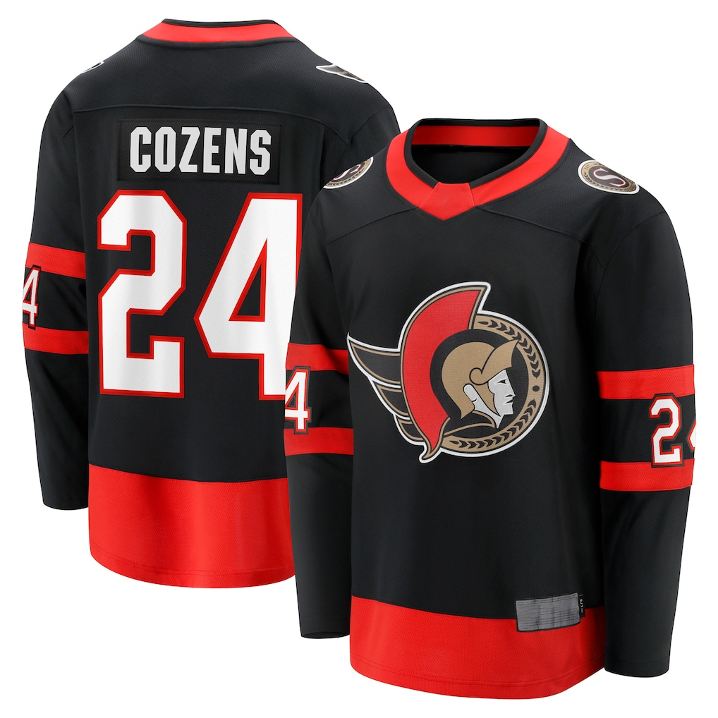 MATTH O.Senators #24 Dylan Cozens Black Home Breakaway Jerseys