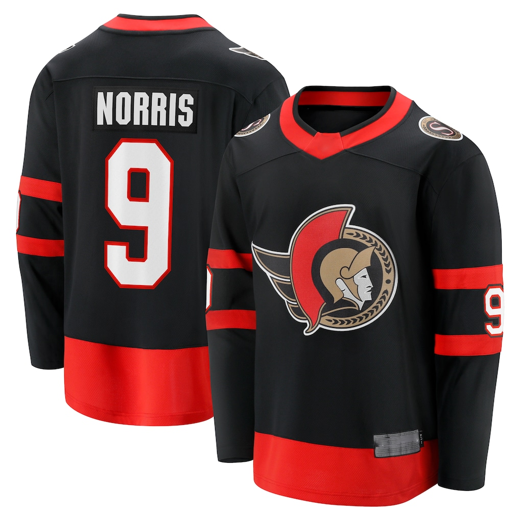 MATTH O.Senators #9 Josh Norris Black Home Breakaway Jerseys