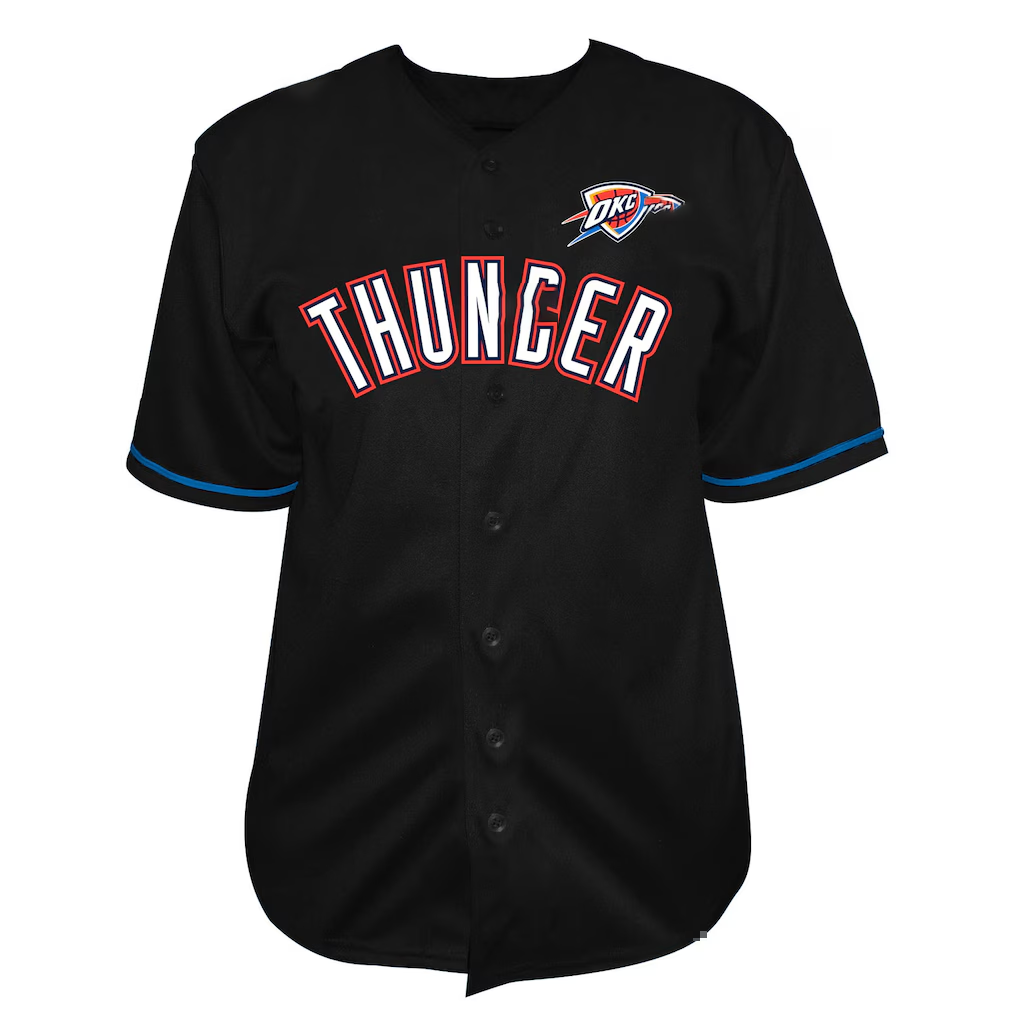 MATTH OC.Thunder Black Big & Tall Pop Full-Button Stitched Jerseys