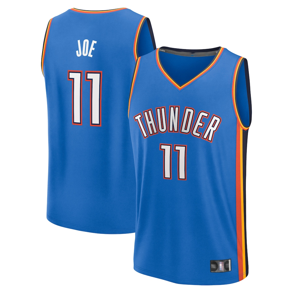 MATTH OC.Thunder #11 Isaiah Joe Blue Fast Break Replica Player Stitched Jerseys- Icon Edition
