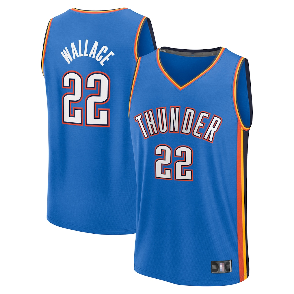 MATTH OC.Thunder #22 Cason Wallace Blue Fast Break Replica Player Stitched Jerseys - Icon Edition