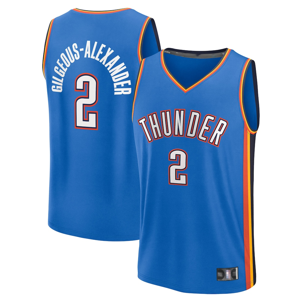 MATTH OC.Thunder #2 Shai Gilgeous-Alexander Blue Fast Break Replica Player Stitched Stitched Jerseys-Icon Edition