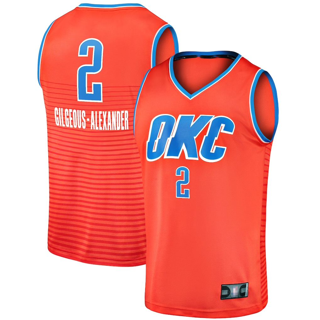 MATTH OC.Thunder #2 Shai Gilgeous-Alexander Orange Fast Break Player Stitched Jerseys - Statement Edition