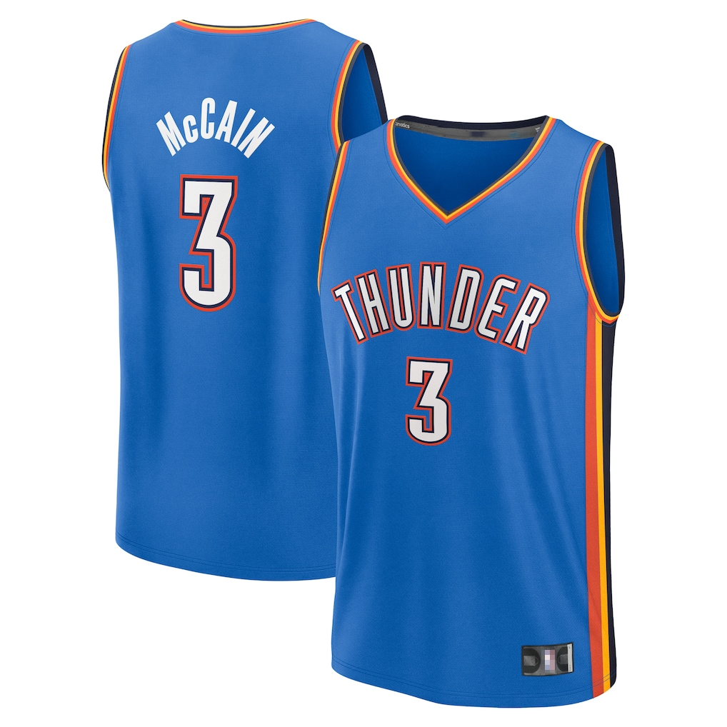MATTH OC.Thunder #3 Jared McCain Blue Fast Break Stitched Jerseys - Icon Edition