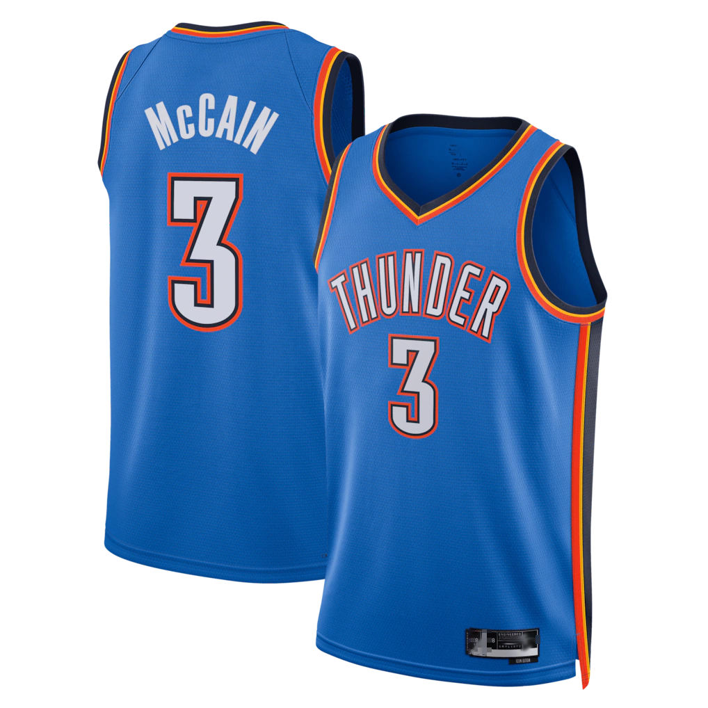 MATTH OC.Thunder #3 Jared McCain Blue Swingman Stitched Jerseys- Icon Edition