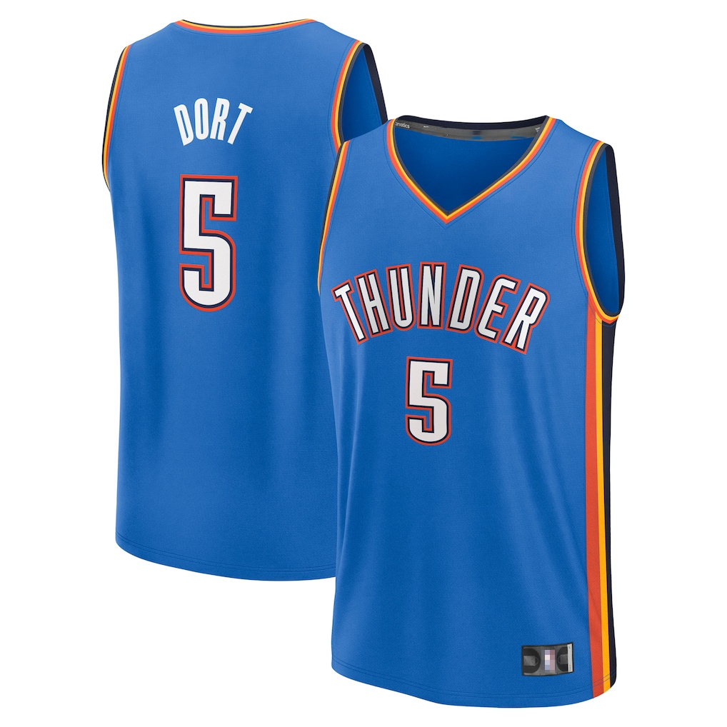 MATTH OC.Thunder #5 Luguentz Dort Blue Fast Break Replica Player Stitched Jerseys- Icon Edition