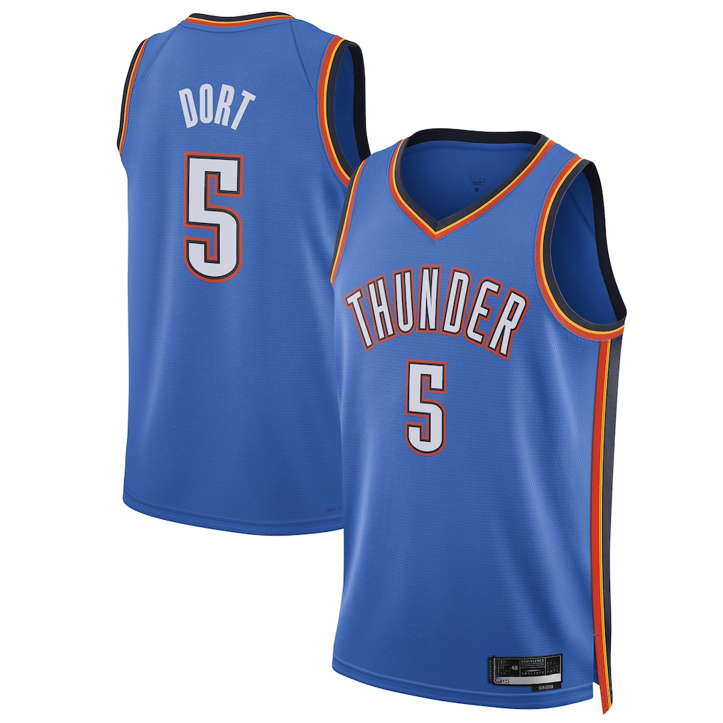MATTH OC.Thunder #5 Luguentz Dort Blue Swingman Player Stitched Jerseys - Icon Edition