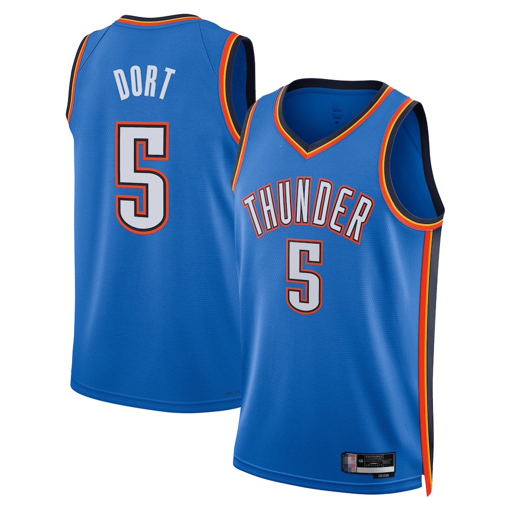 MATTH OC.Thunder #5 Luguentz Dort Blue Swingman Stitched Jerseys - Icon Edition
