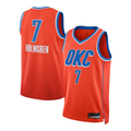 MATTH OC.Thunder #7 Chet Holmgren Orange Swingman Stitched Jerseys - Statement Edition