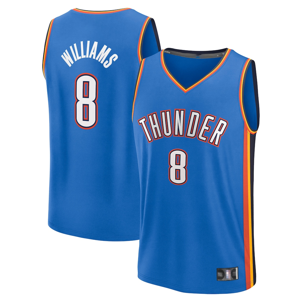 MATTH OC.Thunder #8 Jalen Williams Blue Fast Break Replica Player Stitched Jerseys - Icon Edition