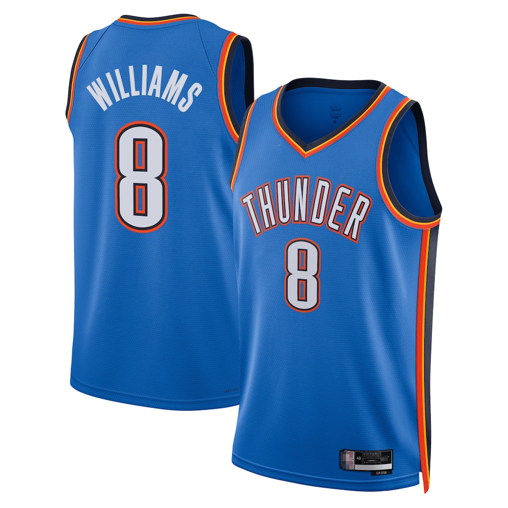 MATTH OC.Thunder #8 Jared McCain Blue Swingman Stitched Jerseys - Icon Edition