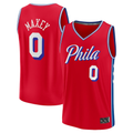 MATTH P.76ers #0 Tyrese Maxey Red Fast Break Replica Player Jerseys - Statement Edition