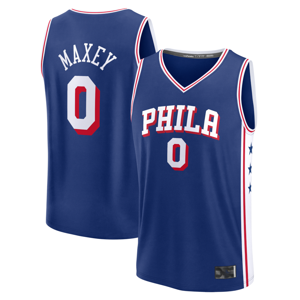MATTH P.76ers #0 Tyrese Maxey  Royal Fast Break Replica Player Jerseys - Icon Edition