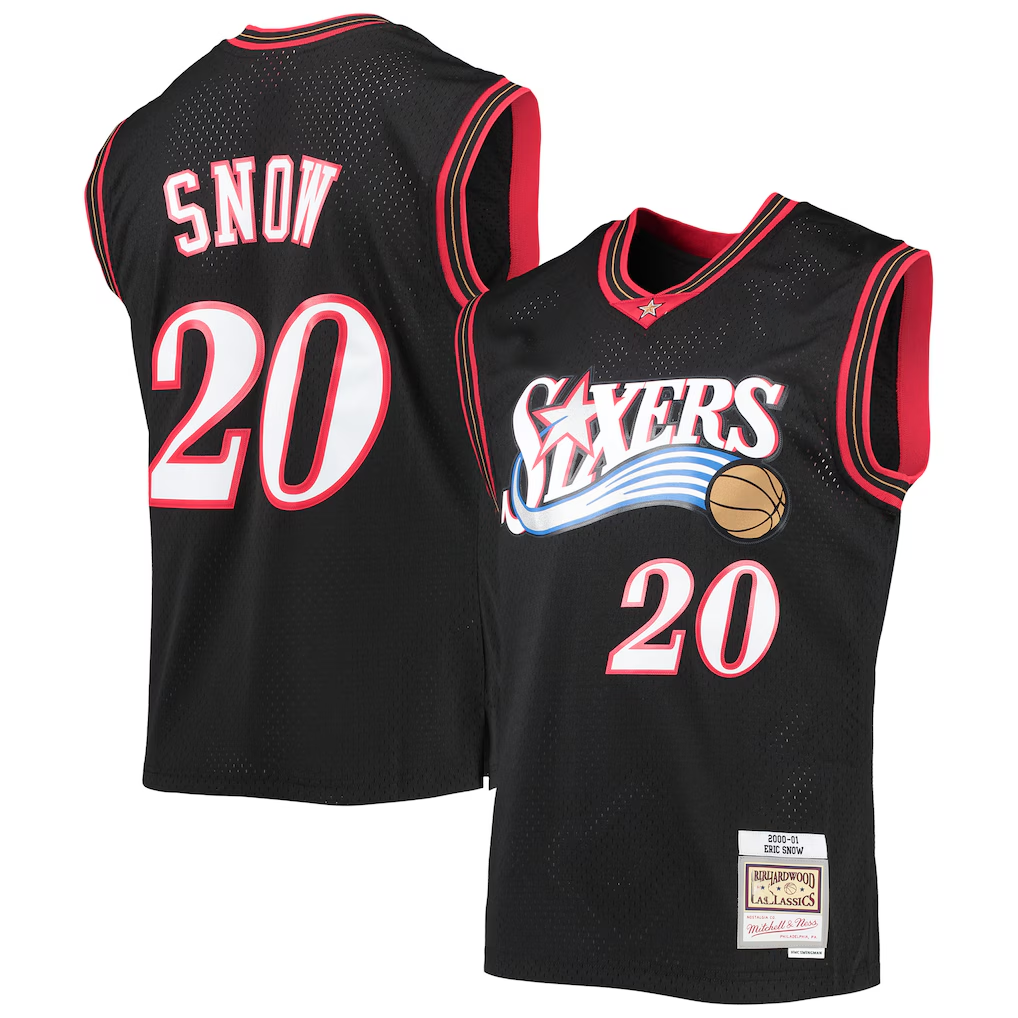 MATTH P.76ers #20 Eric Snow Mitchell & Ness Black 2000-01 Hardwood Classics Swingman Jerseys