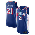 MATTH P.76ers #21 Joel Embiid Royal Authentic Jerseys - Icon Edition