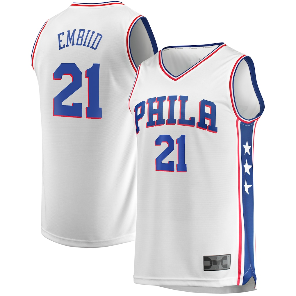 MATTH P.76ers #21 Joel Embiid White Replica Jerseys - Association Edition