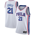 MATTH P.76ers #21 Joel Embiid White Swingman Jerseys - Association Edition