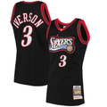 MATTH P.76ers #3 Allen Iverson Mitchell & Ness Black 1997-98 Hardwood Classics Authentic Jerseys