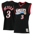 MATTH P.76ers #3 Allen Iverson Mitchell & Ness Black 2000-01 Hardwood Classics Swingman Jerseys