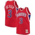 MATTH P.76ers #3 Allen Iverson Mitchell & Ness Red 199697 Hardwood Classics Authentic Jerseys