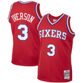 MATTH P.76ers #3 Allen Iverson Mitchell & Ness Red 2002-03 Hardwood Classics Swingman Jerseys