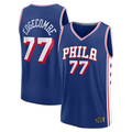 MATTH P.76ers #77 V. J. Edgecombe Royal 2025 Draft First Round Pick Fast Break Replica Jerseys - Icon Edition