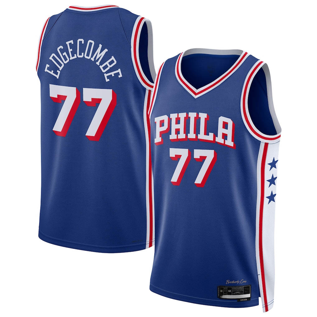MATTH P.76ers #77 VJ Edgecombe Royal Swingman Jerseys - Icon Edition