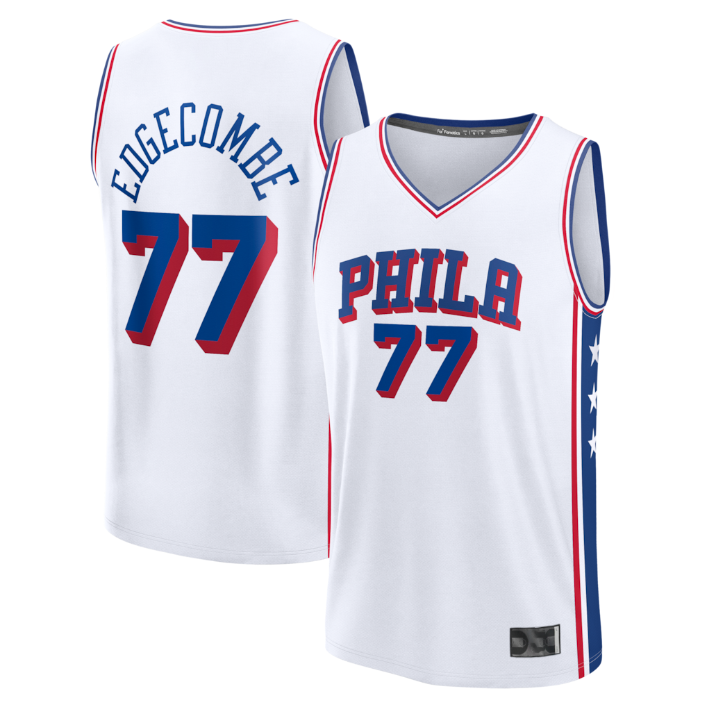 MATTH P.76ers #77 VJ Edgecombe  White Fast Break Replica Player Jerseys - Association Edition