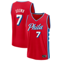 MATTH P.76ers #7 Jaylen Brown Red Fast Break Jerseys - Statement Edition